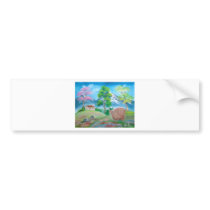 HIGHLAND COW FOLK PAINTING BUMPER STICKER