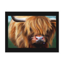 Highland Cow Painting Post Card