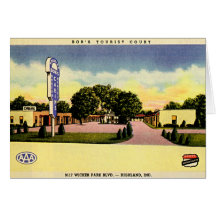 Highland, Indiana Tourist Court 1950 Greeting Cards