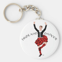 Highlland Dancer in Red Plaid Key Chains