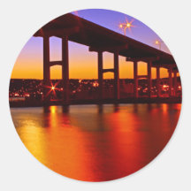Highway at Dusk Round Sticker