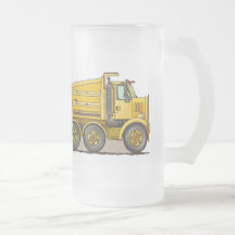 Highway Dump Truck Glass Mug