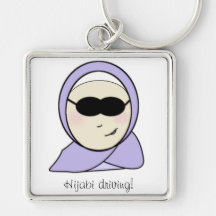 Hijabi driving - muslim girl with hijab key chain