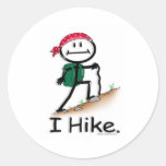 Hike Round Stickers
