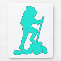 Hiker Silhouette Emblem Graphic Design Backpacker