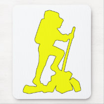 Hiker Silhouette Emblem Graphic Design Backpacker