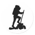 Hiker Silhouette Emblem Graphic Design Backpacker stickers