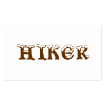 Hiker. Snow Top Letters. Brown and White. Business Card Templates