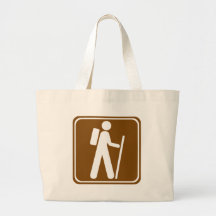 Hiking Highway Sign Canvas Bags