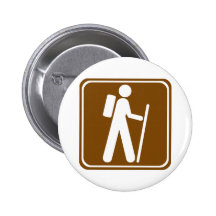 Hiking Highway Sign Pinback Button