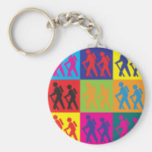 Hiking Pop Art Key Chain