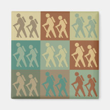 Hiking Pop Art Refrigerator Magnets