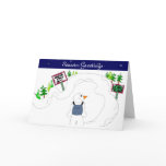 Hiking Snowman cards
