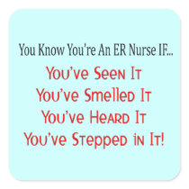 Hilarious ER Nurse Gifts Square Sticker