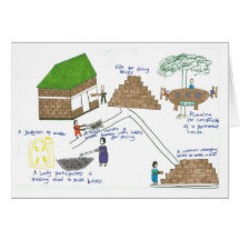 Hilda's Family Makes Bricks to Build their House Greeting Cards