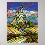 Hill Castle Fantasy Poster