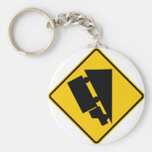 Hill or Steep Grade Warning Highway Sign Key Chains