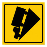 Hill or Steep Grade Warning Highway Sign posters