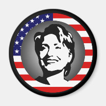 hillary clinton 08. us flag. fridge magnet