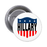 hillary clinton : stars & stripes : pinback button
