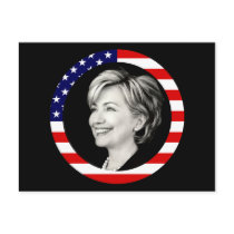 hillary clinton. us flag. picturesque.