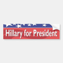 HILLARY FOR PRESIDENT BUMPER STICKER