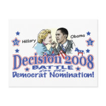 Hillary vs. Obama Postcard 