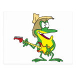 hillbilly rock and roll guitar froggy frog post card