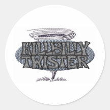 Hillbilly Twister Tornado Round Sticker