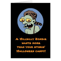 Hillbilly Zombie Halloween Card