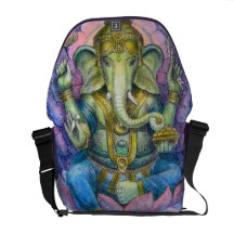 Hindu Art Gifts Ganesha elephant Messenger Bag