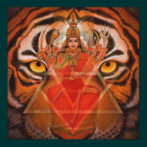 Hindu Goddess Durga and Tiger Art Poster posters