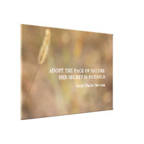"Hint Of Nature" Photography Art with Quote Gallery Wrapped Canvas