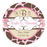 Hip and Chic Animal Print: Pink Round Stickers