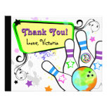 Hip and Colourful Bowling Note Card Custom Invite