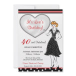 Hip and Retro Woman Birthday Invitation
