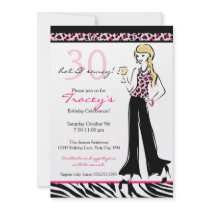 Hip and Sexy Young Woman Party Invitation