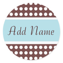 Hip Blue and Brown Baby Boy Sticker