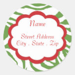Hip Christmas Address Lables Round Stickers