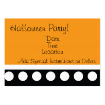 Hip Dots Halloween Party Inviation Business Card Template