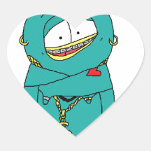 Hip Hop Gito the Penguin Heart Sticker