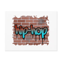 hip hop graffiti  design postcard