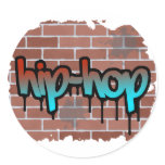 hip hop graffiti  design round sticker