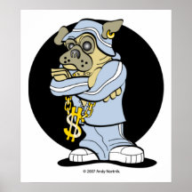 Hip Hop Pug Posters and Prints - add your own text