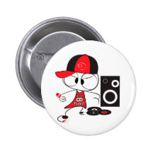 Hip hop rapper doll button