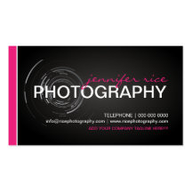 Hip PInk and Black Photographer Business Cards
