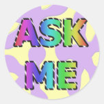 Hippie Ask Me Stickers