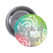Hippie at Heart Pinback Buttons