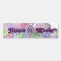 Hippie at Wheel Bumper Sticker