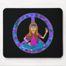 Hippie Chick Mouse Pads